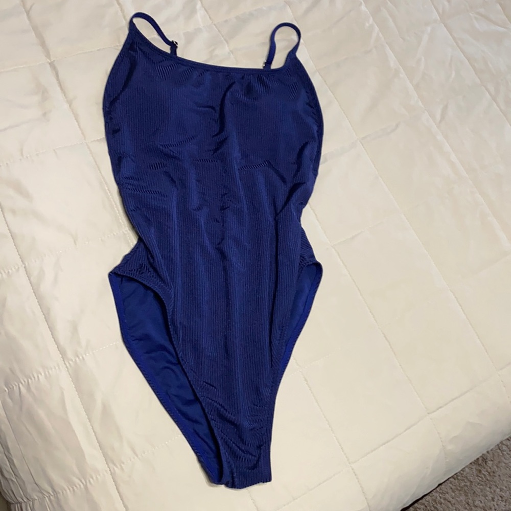 Sexy navy one piece swimsuit